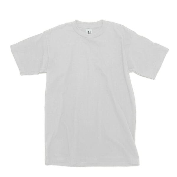 A white t-shirt is shown on a plain background.