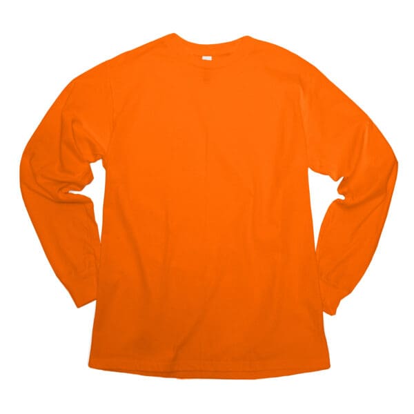 A long sleeve orange shirt is shown.